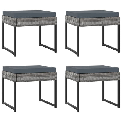 -Delige Tuinset Met Kussens Poly Rattan 9 Grijs
