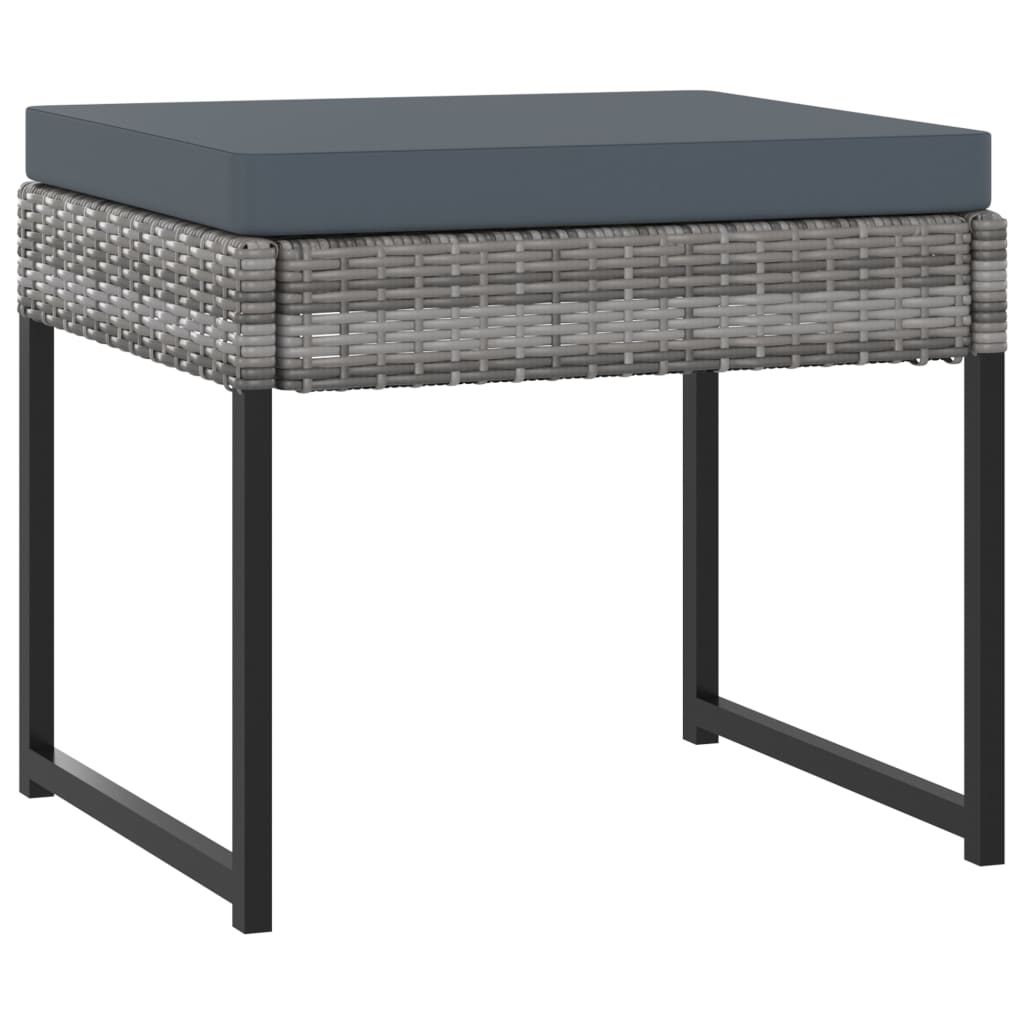 -Delige Tuinset Met Kussens Poly Rattan 9 Grijs