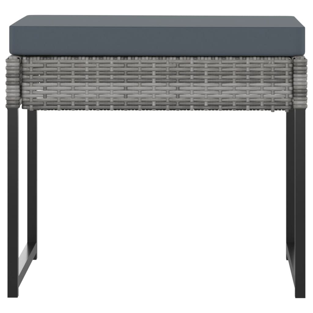 -Delige Tuinset Met Kussens Poly Rattan 9 Grijs