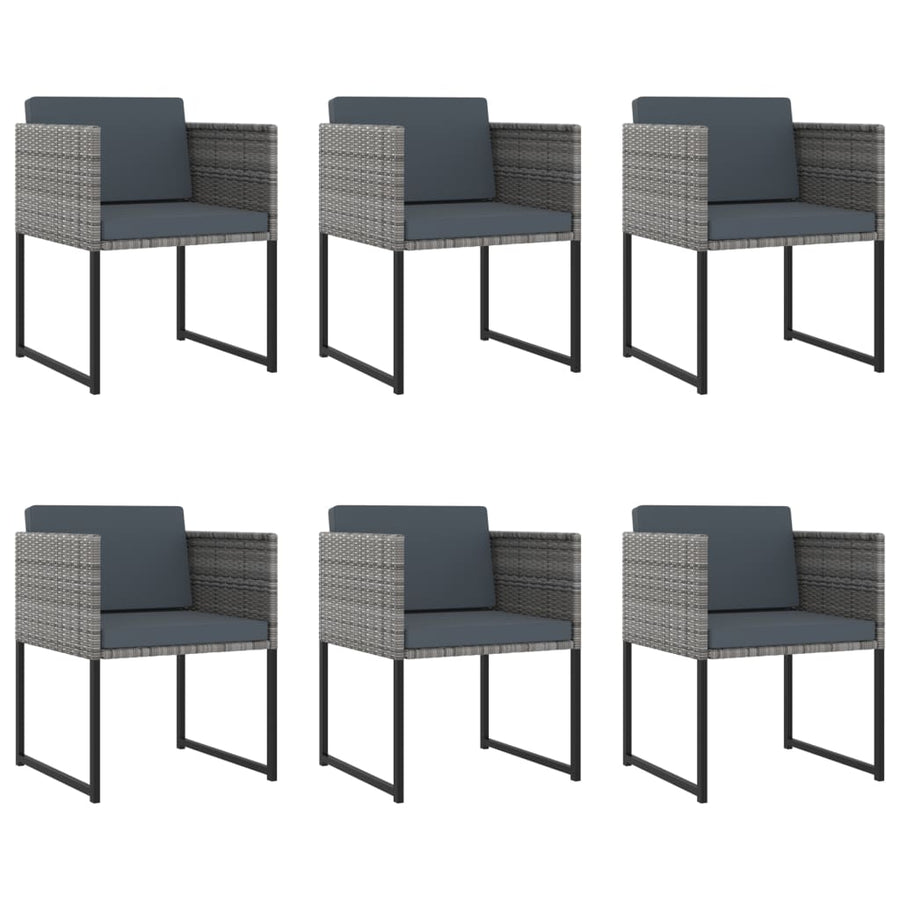 -Delige Tuinset Met Kussens Poly Rattan 11 Grijs