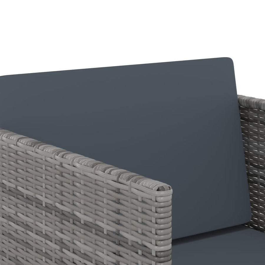 -Delige Tuinset Met Kussens Poly Rattan 11 Grijs