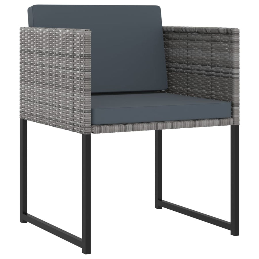 -Delige Tuinset Met Kussens Poly Rattan 11 Grijs
