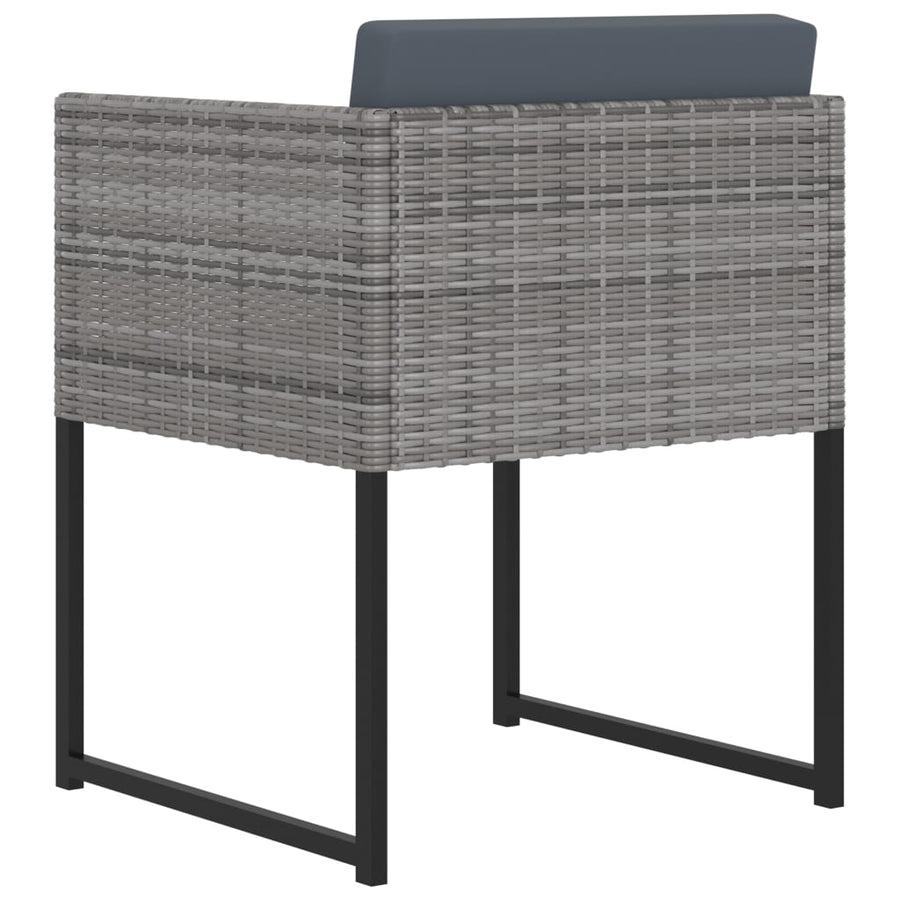 -Delige Tuinset Met Kussens Poly Rattan 11 Grijs