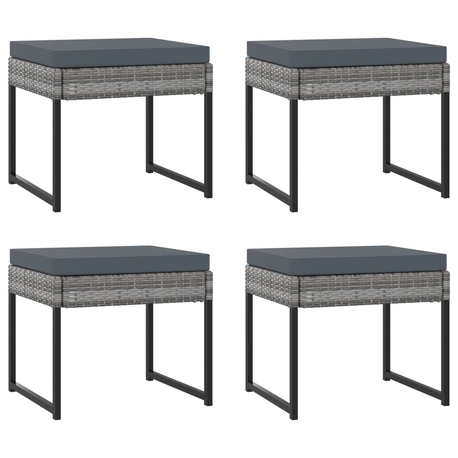 -Delige Tuinset Met Kussens Poly Rattan 11 Grijs