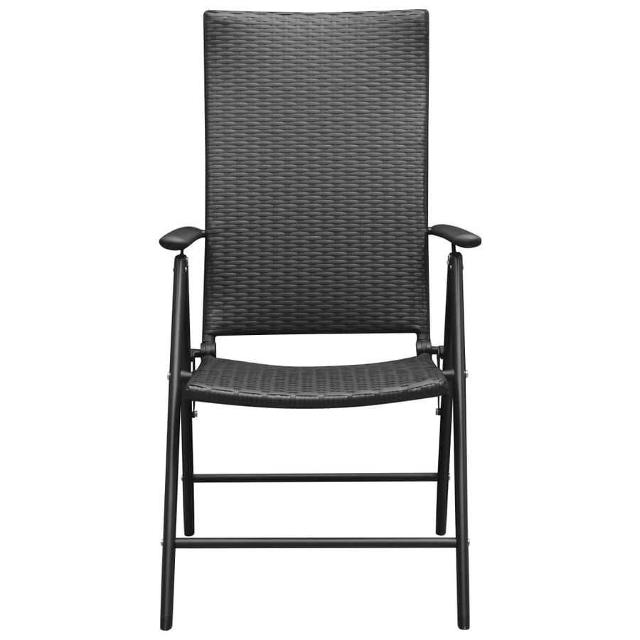 Tuinstoelen Poly Rattan 4 Zwart