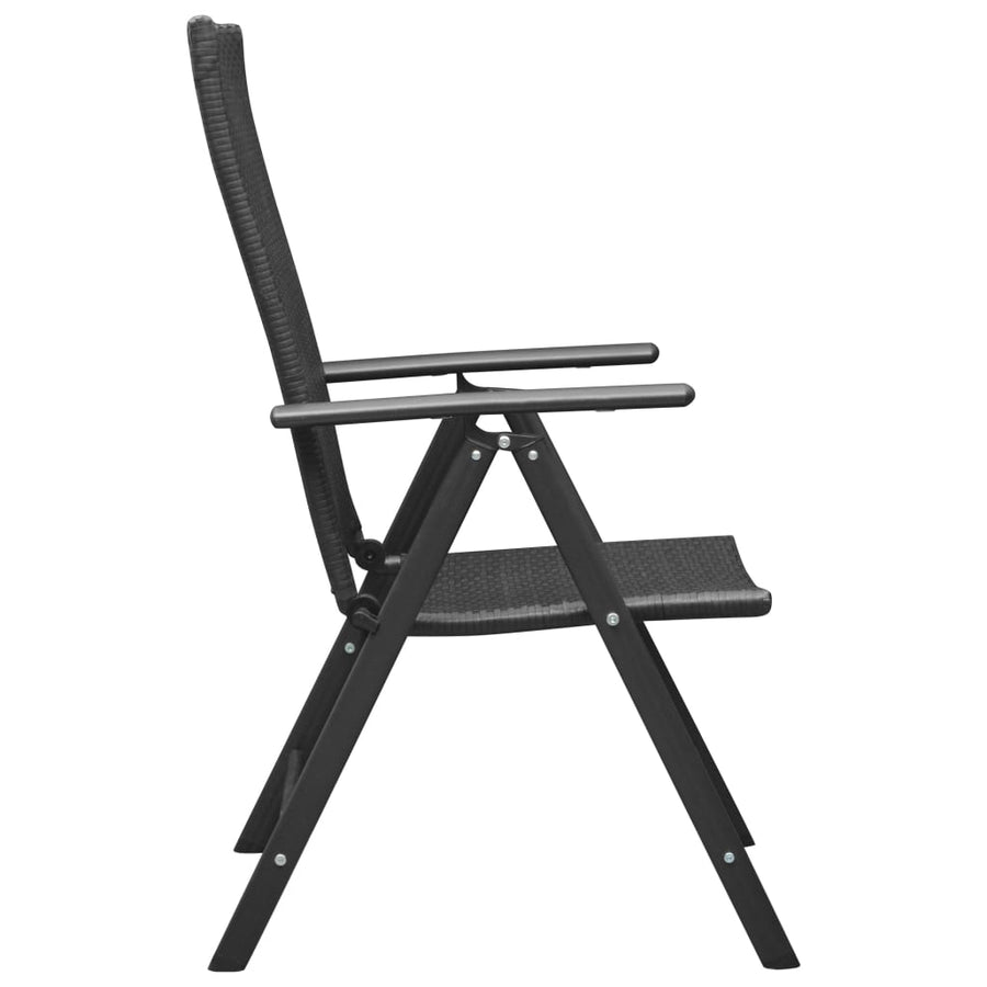 Tuinstoelen Poly Rattan 4 Zwart