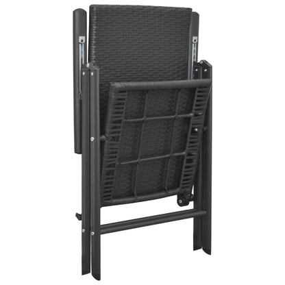 Tuinstoelen Poly Rattan 4 Zwart