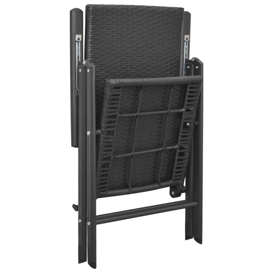 Tuinstoelen Poly Rattan 4 Zwart