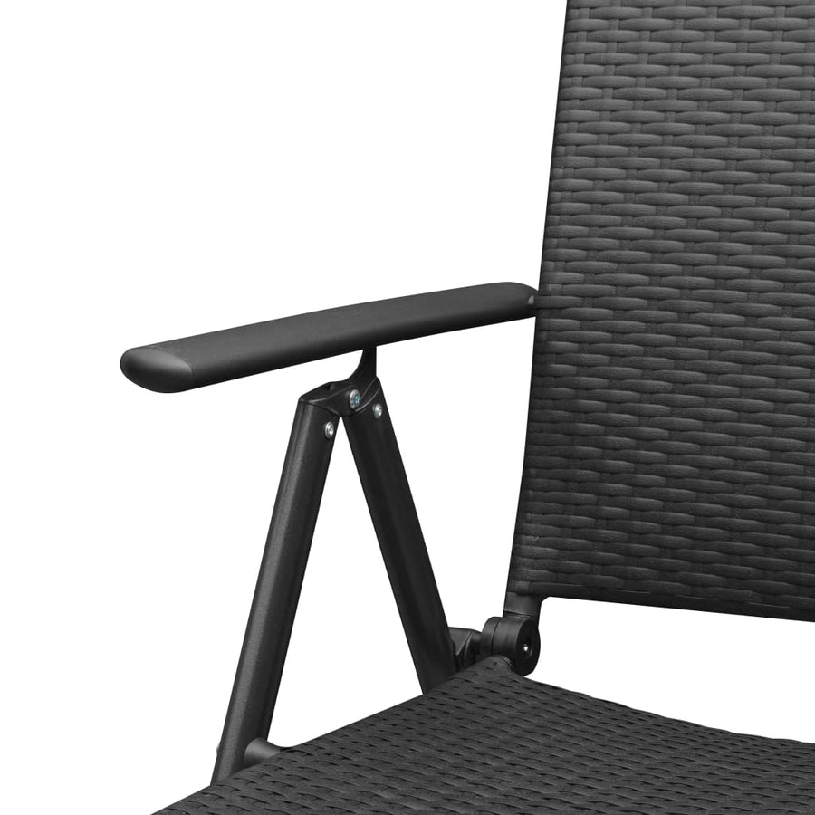 Tuinstoelen Poly Rattan 4 Zwart