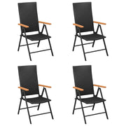 Garden chairs 4 pcs poly rattan black