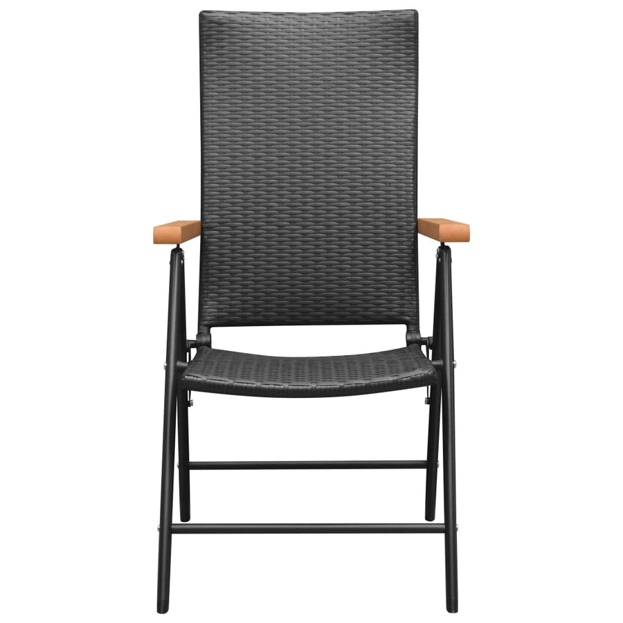 Tuinstoelen Poly Rattan 4 Zwart en bruin