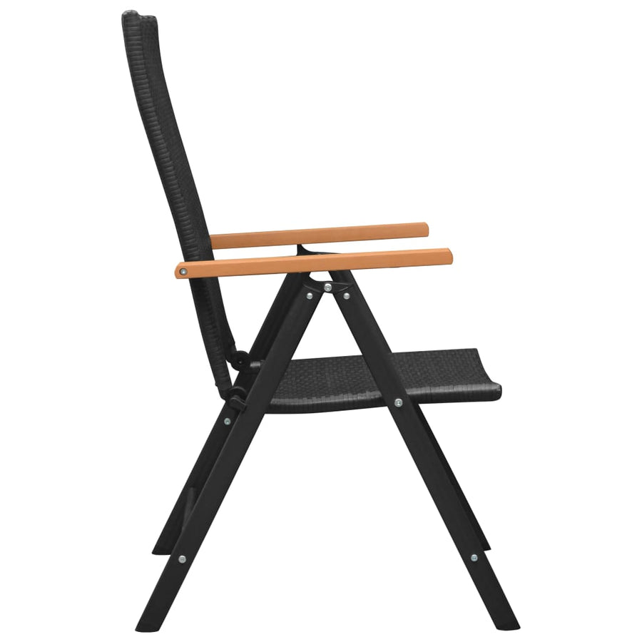 Tuinstoelen Poly Rattan 4 Zwart en bruin