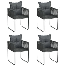 Tuinstoelen Met Kussens Poly Rattan Zwart 4