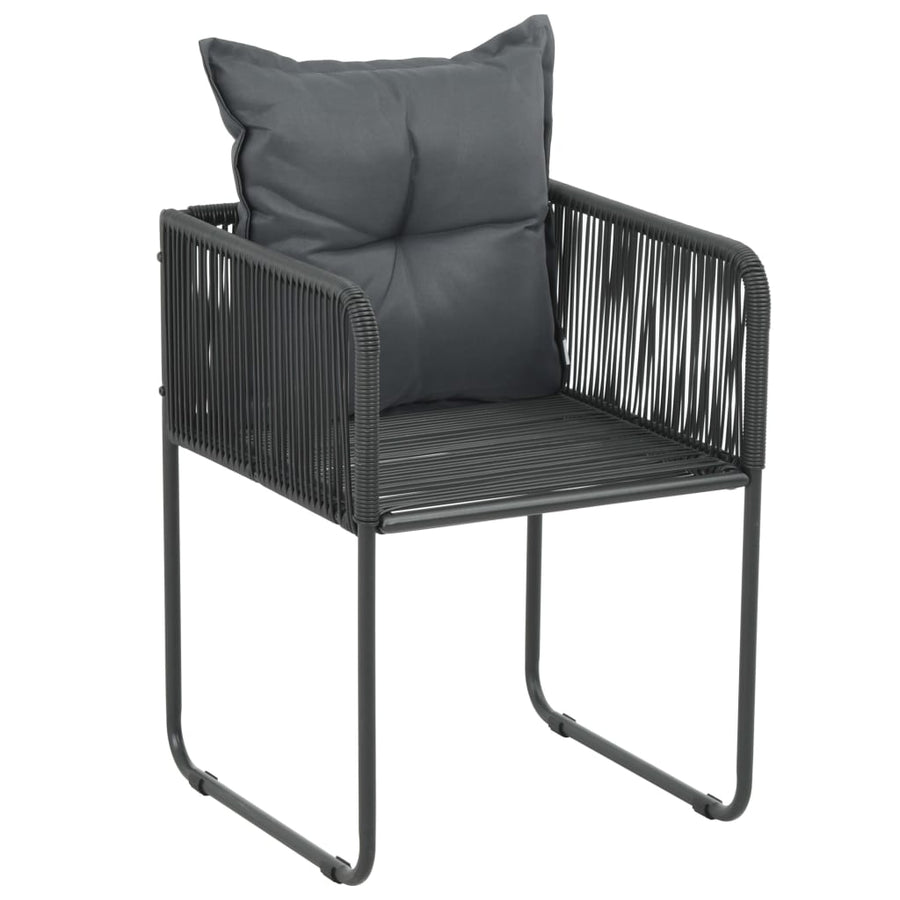 Tuinstoelen Met Kussens Poly Rattan Zwart 4