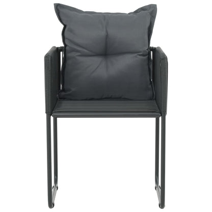 Tuinstoelen Met Kussens Poly Rattan Zwart 4