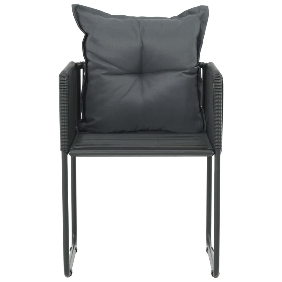 Tuinstoelen Met Kussens Poly Rattan Zwart 4