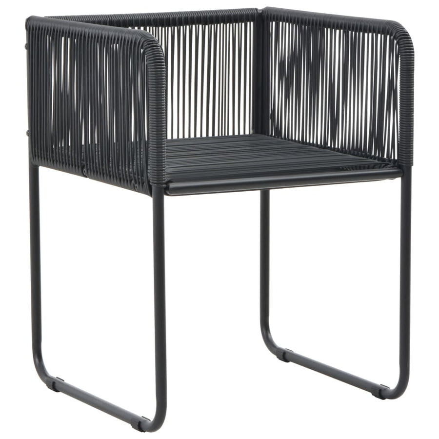 Tuinstoelen Met Kussens Poly Rattan Zwart 4