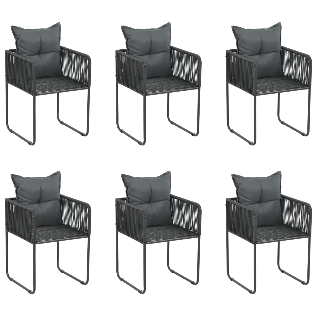 Tuinstoelen Met Kussens Poly Rattan Zwart 6