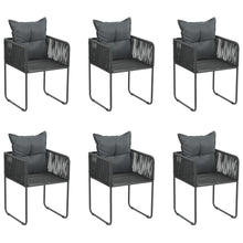Tuinstoelen Met Kussens Poly Rattan Zwart 6