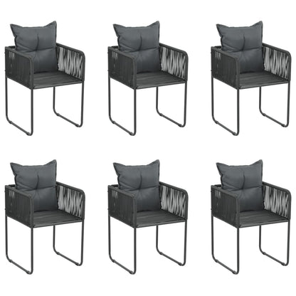 Tuinstoelen Met Kussens Poly Rattan Zwart 6