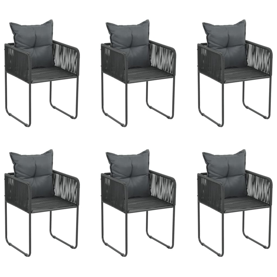 Tuinstoelen Met Kussens Poly Rattan Zwart 6