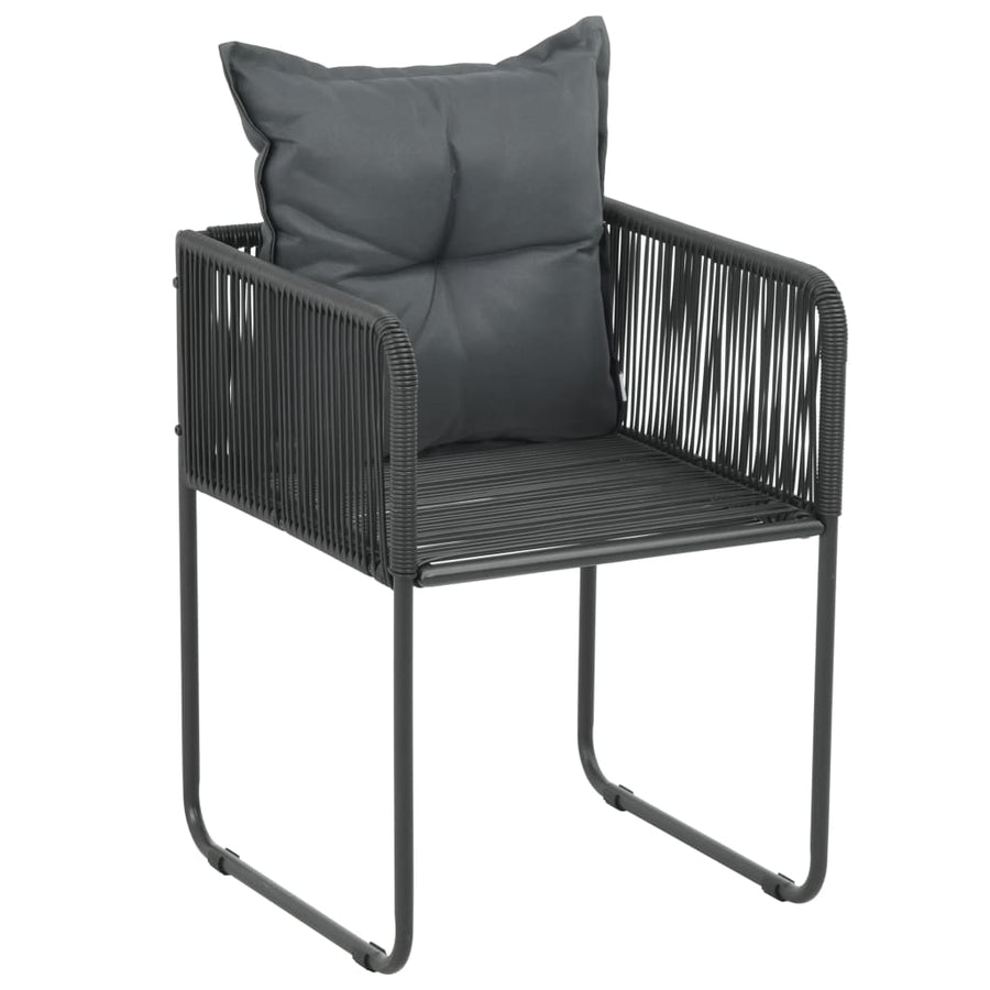 Tuinstoelen Met Kussens Poly Rattan Zwart 6