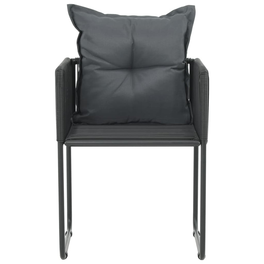 Tuinstoelen Met Kussens Poly Rattan Zwart 6