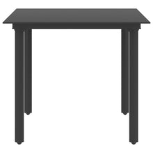 Tuintafel 80X80X74 Cm Staal En Glas Zwart