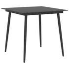 Garden Table 80x80x74 cm Steel and Glass Black