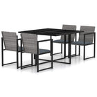 -Delige Tuinset Met Kussens Poly Rattan 5 Grijs