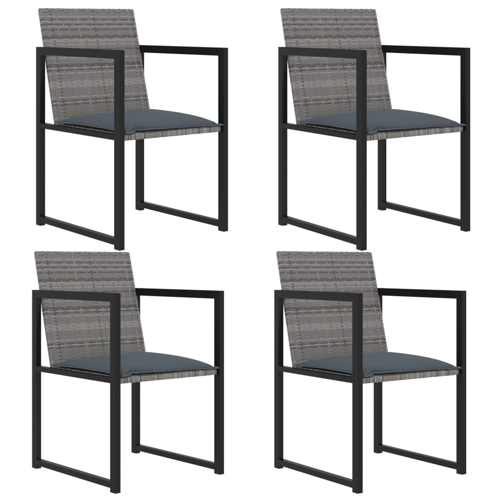 -Delige Tuinset Met Kussens Poly Rattan 5 Grijs