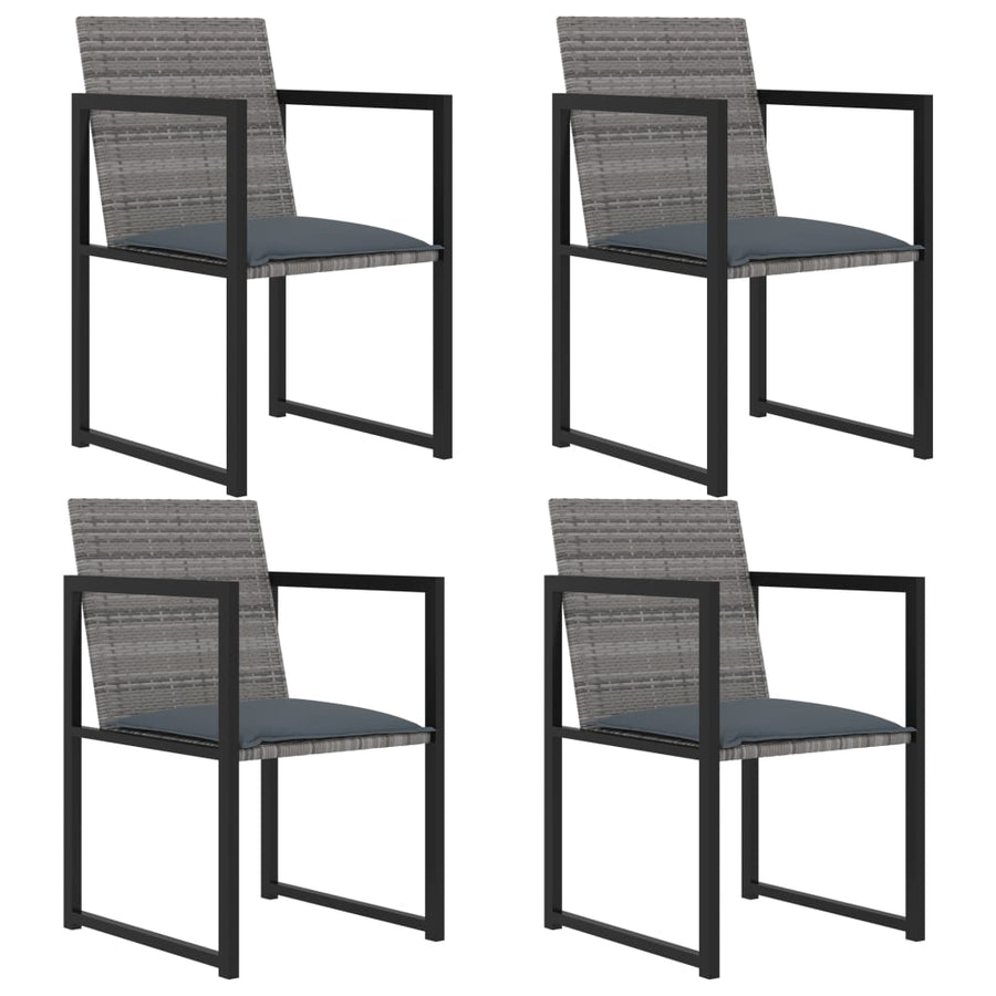 -Delige Tuinset Met Kussens Poly Rattan 5 Grijs