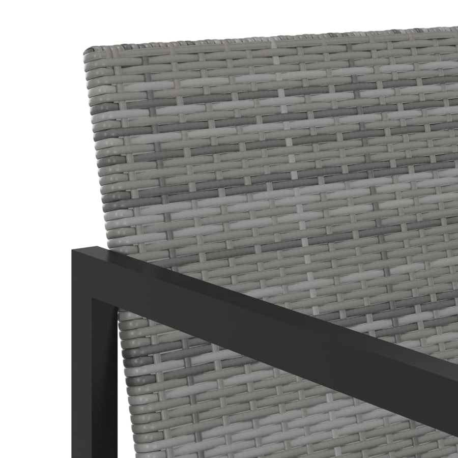 -Delige Tuinset Met Kussens Poly Rattan 5 Grijs