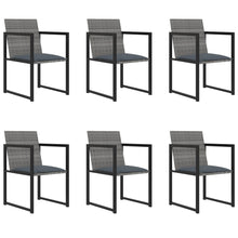 -Delige Tuinset Met Kussens Poly Rattan 7 Grijs