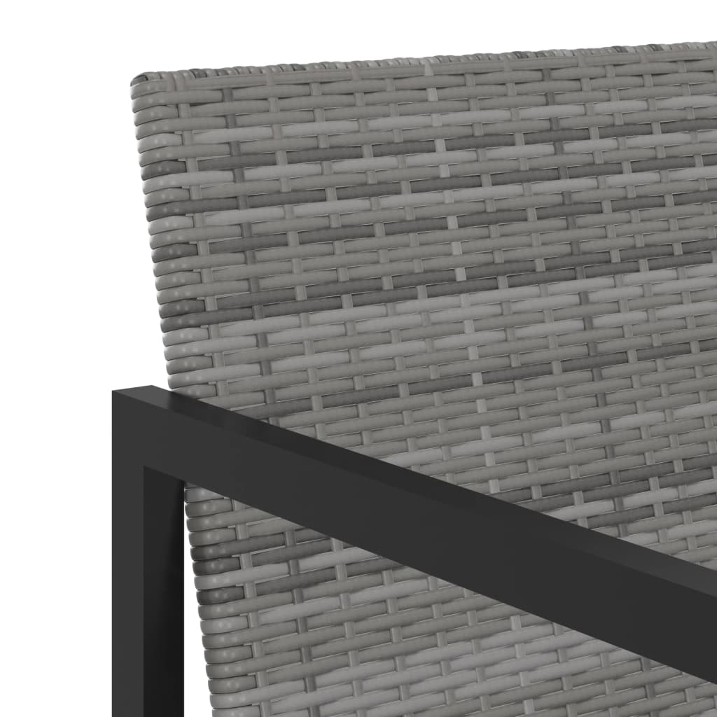 -Delige Tuinset Met Kussens Poly Rattan 7 Grijs
