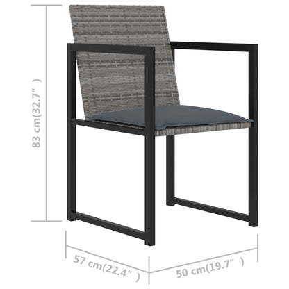 -Delige Tuinset Met Kussens Poly Rattan 7 Grijs