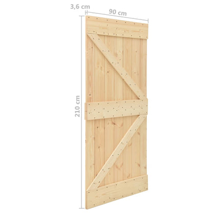 Schuifdeur met beslag 90x210 cm massief grenenhout 2 90 x 210 cm