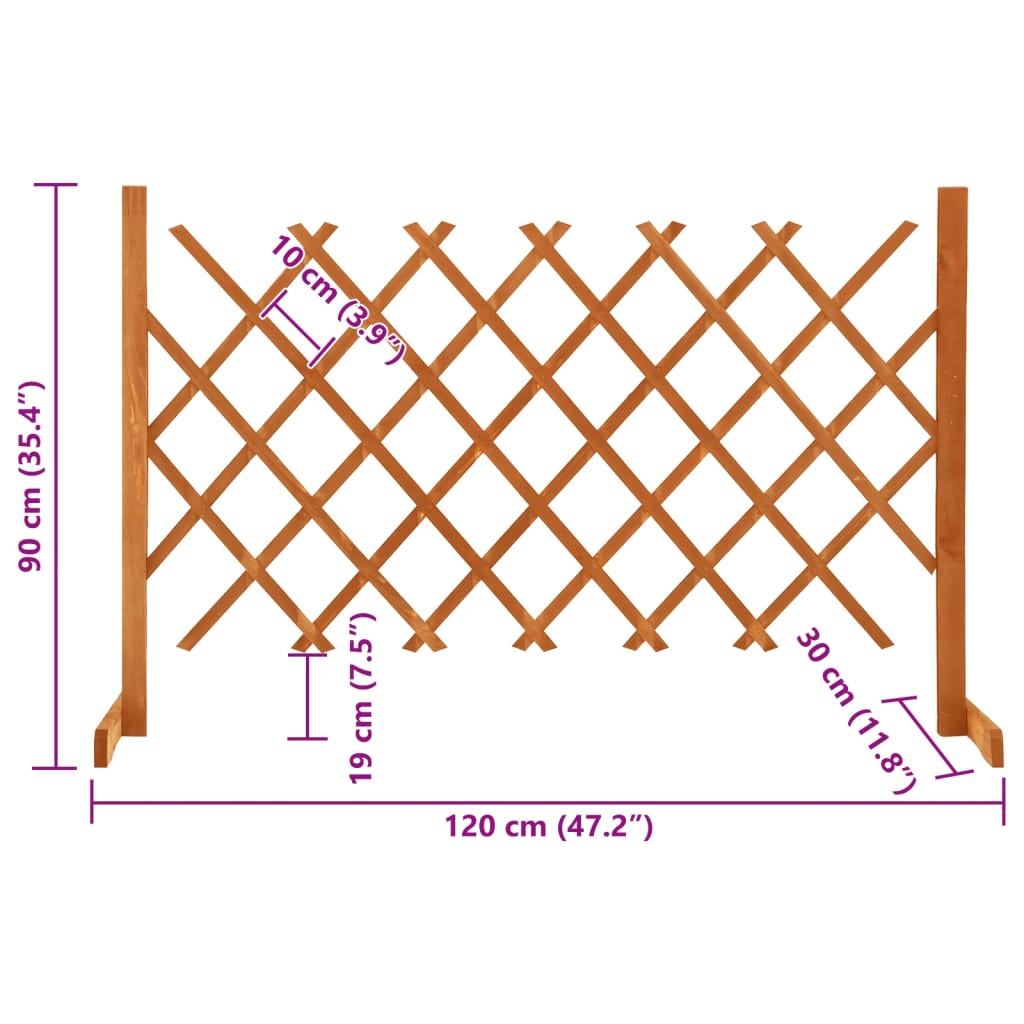 Tuinlatwerk 120x90 cm massief vurenhout oranje