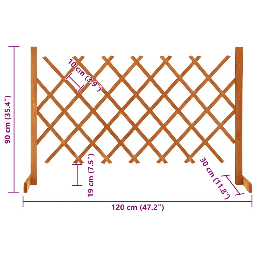 Tuinlatwerk 120x90 cm massief vurenhout oranje