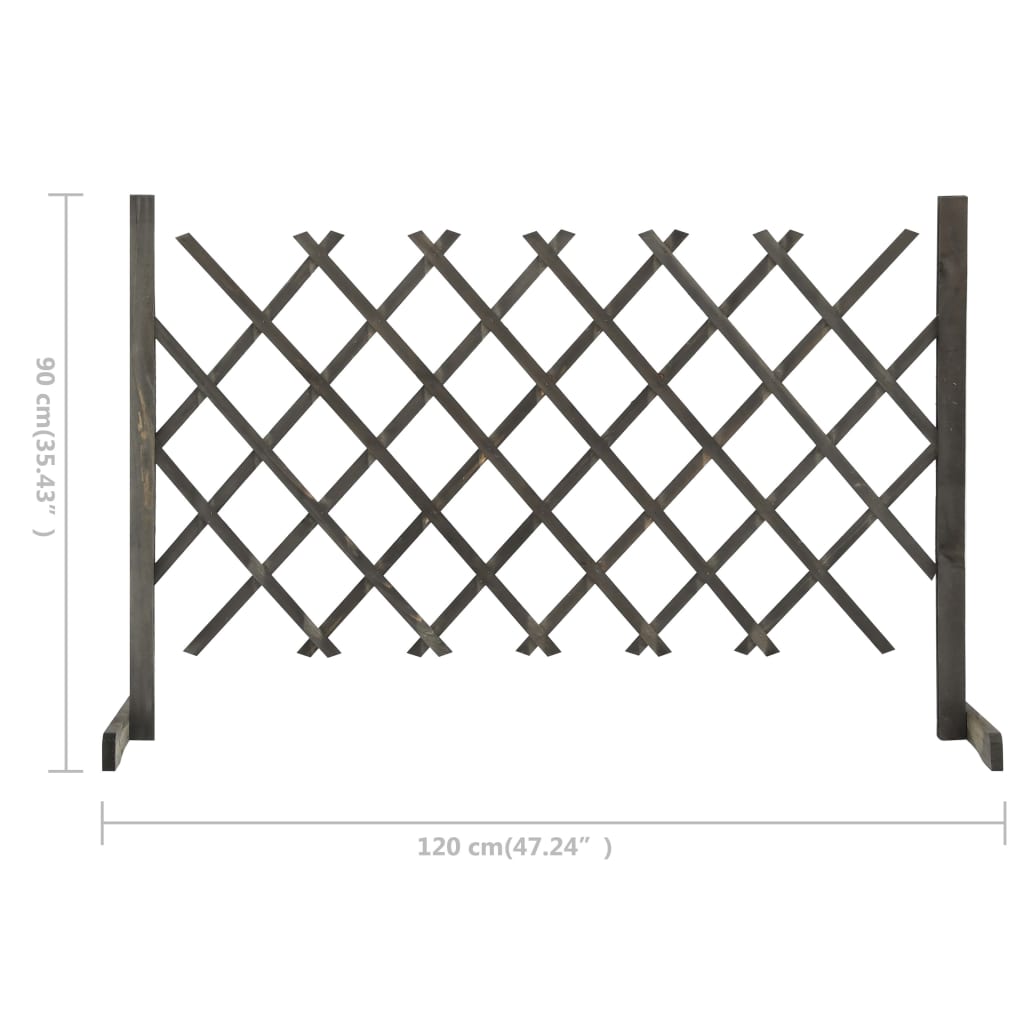 Tuinlatwerk 120x90 cm massief vurenhout grijs 120 x 90 cm Grijs