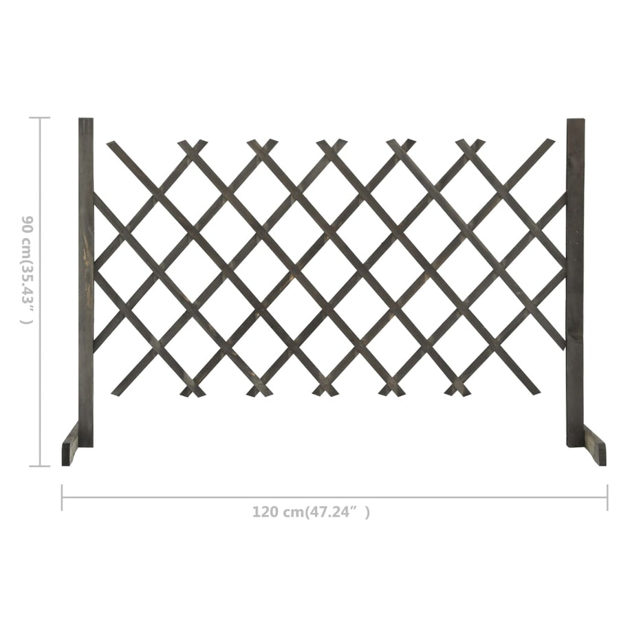 Tuinlatwerk 120x90 cm massief vurenhout grijs 120 x 90 cm Grijs