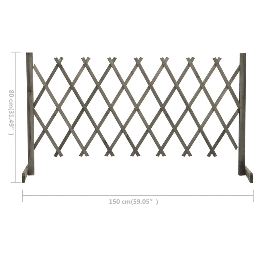 Tuinlatwerk 150x80 cm massief vurenhout grijs 150 x 80 cm Grijs