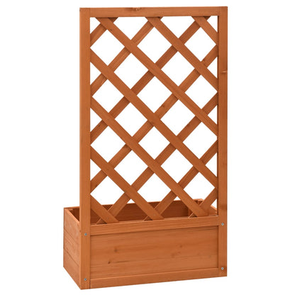 Latwerkplantenbak 50X25X90 Cm Massief Vurenhout Oranje orange