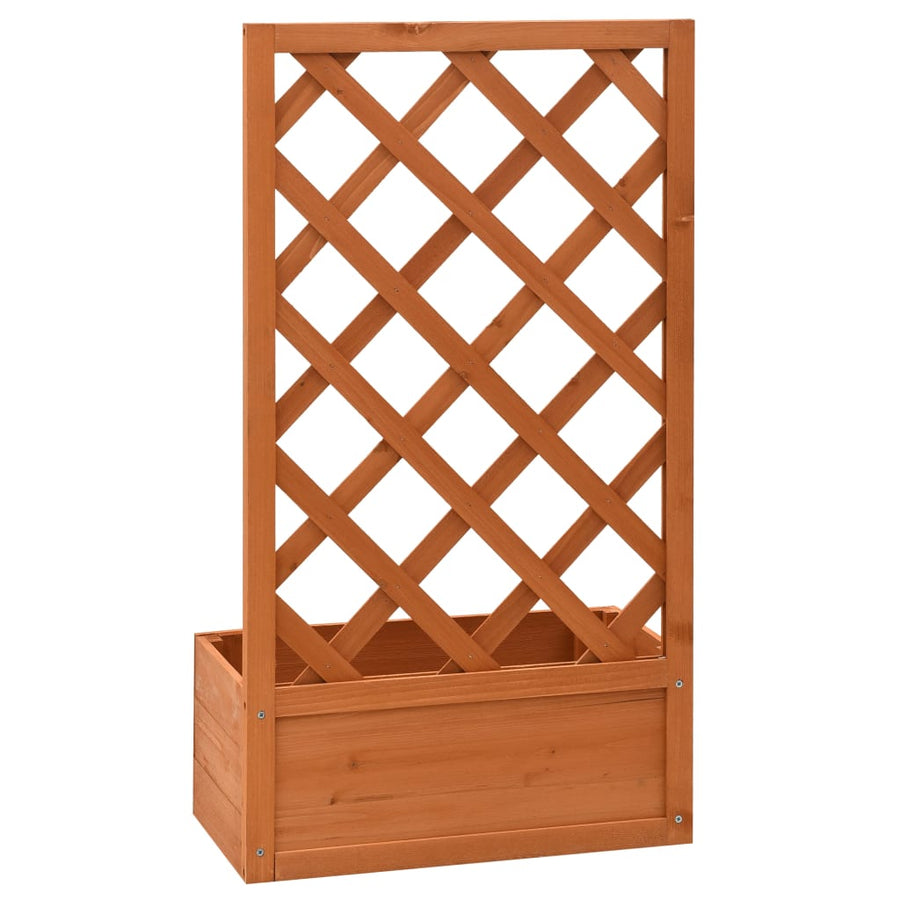 Latwerkplantenbak 50X25X90 Cm Massief Vurenhout Oranje orange