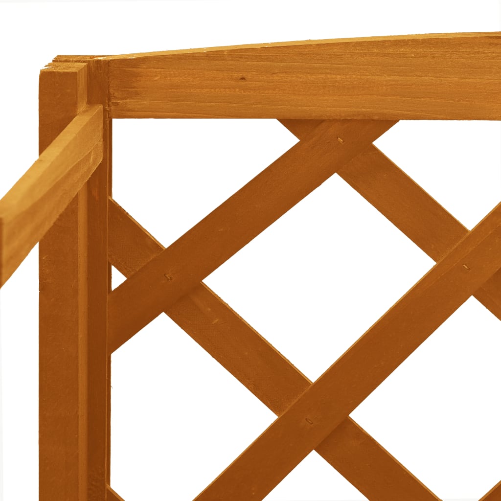 Plantenrek Met Latwerk 60X30X140 Cm Massief Vurenhout Oranje