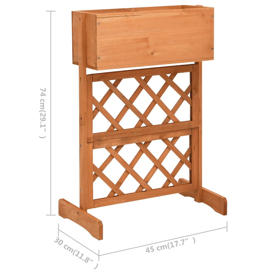 Latwerkplantenbak 45X30X74 Cm Massief Vurenhout Oranje orange