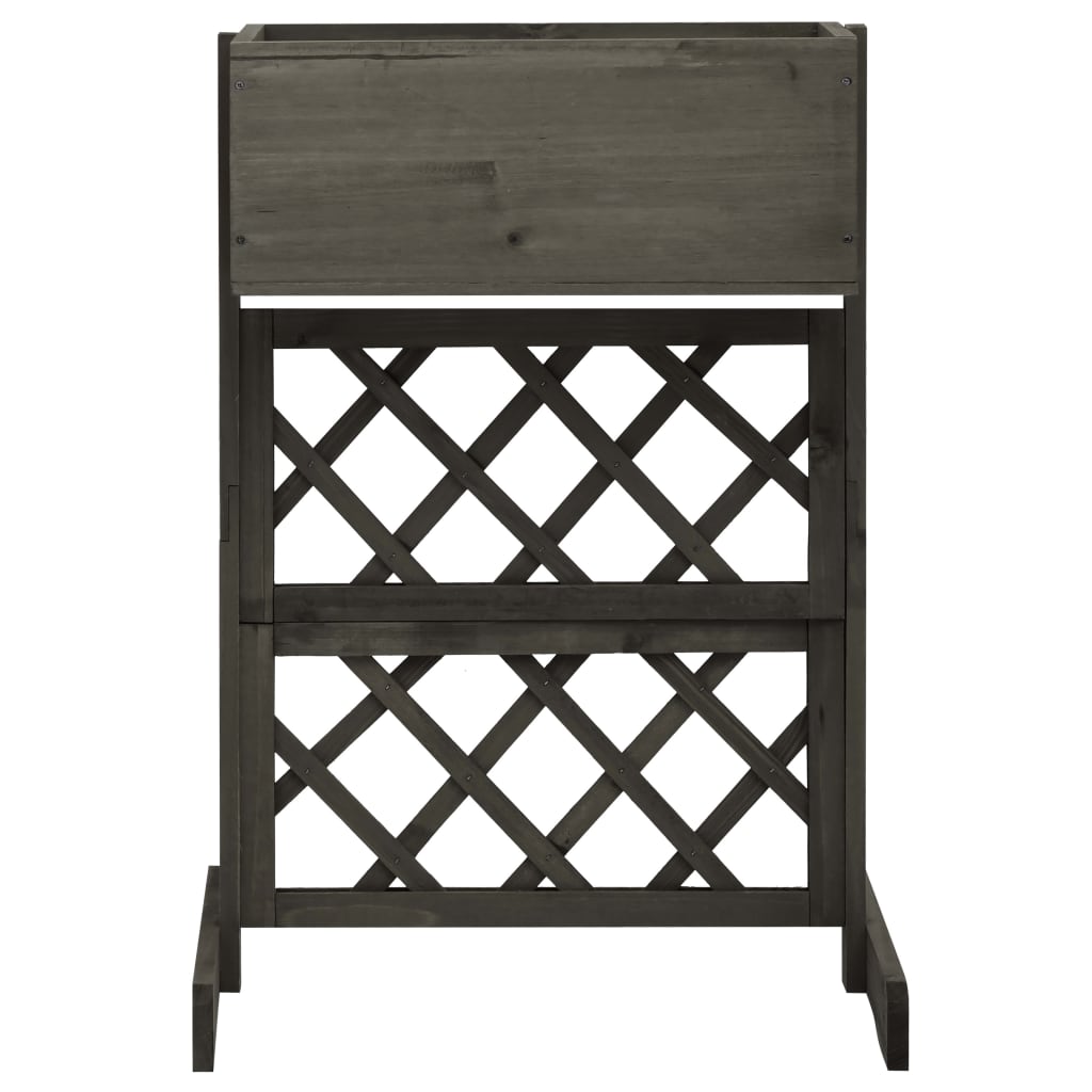 Latwerkplantenbak 45X30X74 Cm Massief Vurenhout Grijs