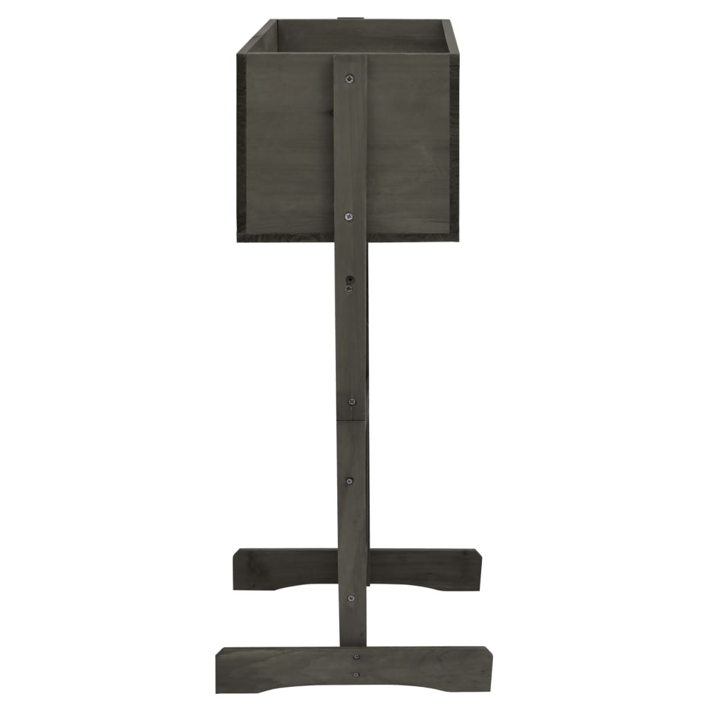 Latwerkplantenbak 45X30X74 Cm Massief Vurenhout Grijs