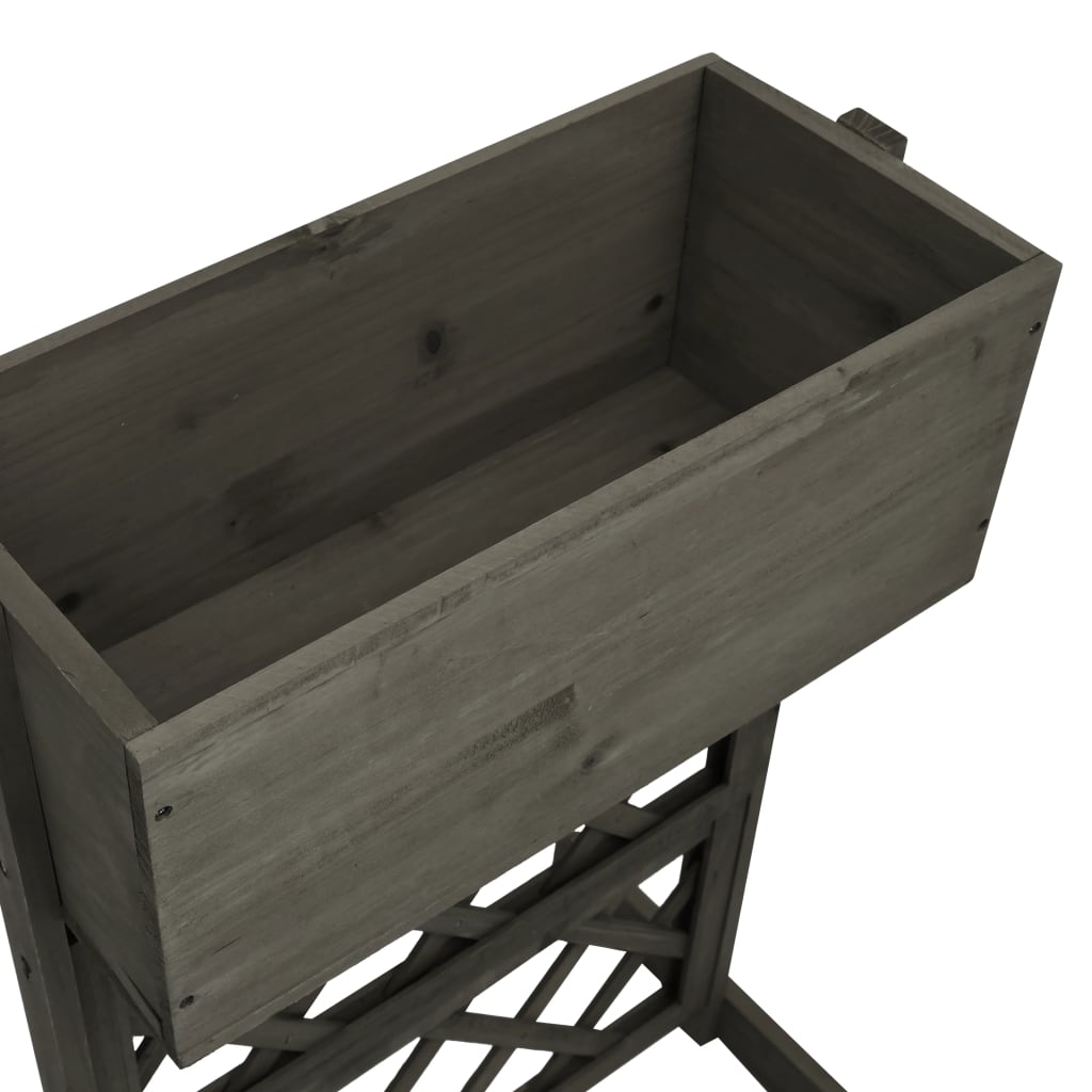 Latwerkplantenbak 45X30X74 Cm Massief Vurenhout Grijs