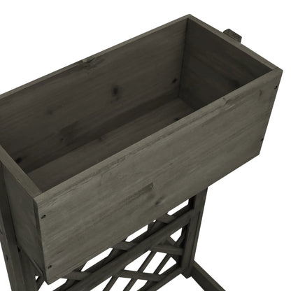 Latwerkplantenbak 45X30X74 Cm Massief Vurenhout Grijs